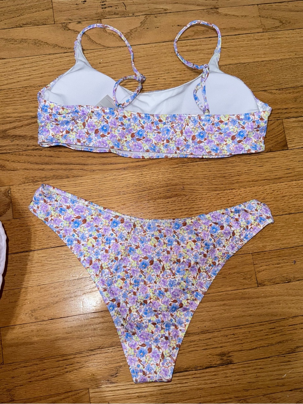 Floral Ribbed Two-Piece Bikini Set - Picture 2 of 4